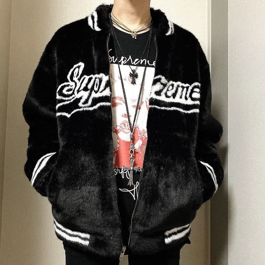 Supreme Faux Fur Varsity Jacket シュプリーム スタジャン (Supreme