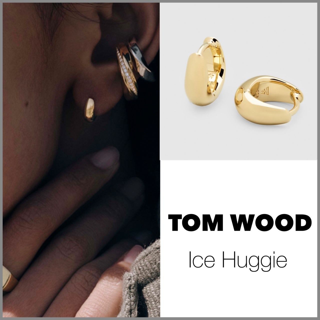 送料関税込【TOM WOOD】アイスハギー/ゴールド/ピアス IceHuggie (Tom