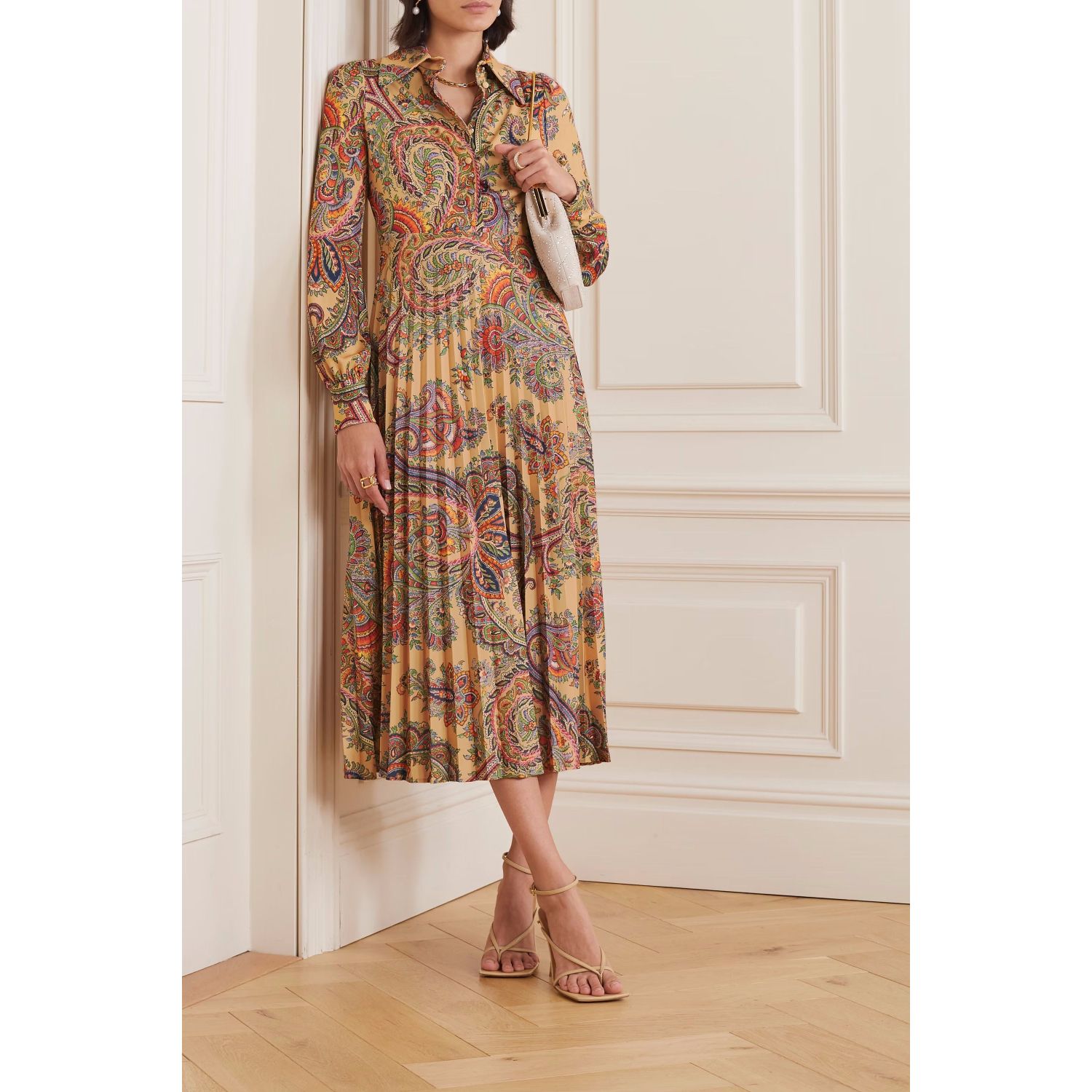 ETRO ボタニカル ペイズリー シャツドレス ベージュ (ETRO/ワンピース