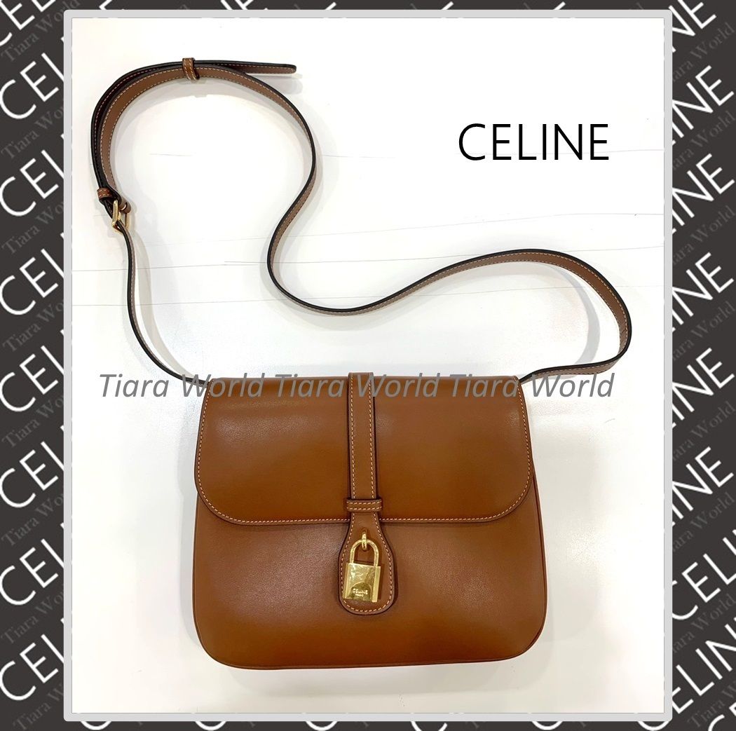 南京錠付◇CELINE ミディアム タブー ショルダーバッグ TAN (CELINE
