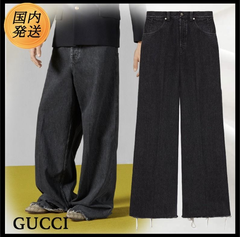 国内発送☆GUCCI】ラベル付き デニムパンツ (GUCCI/デニム・ジーパン