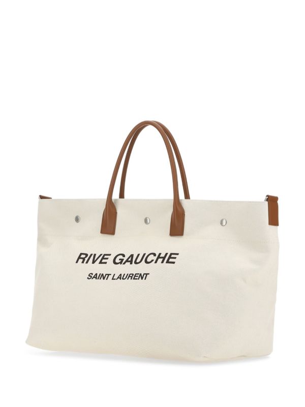 Saint Laurent Maxi Rive Gauche Tote Bag | Neutrals | FARFETCH