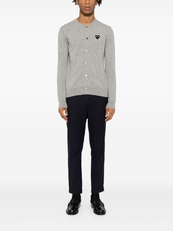 Comme Des Garçons Play Wool Cardigan | Grey | FARFETCH