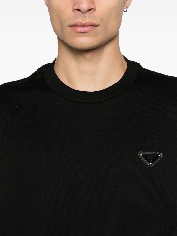 Prada triangle-logo Sweatshirt | Black | FARFETCH NO