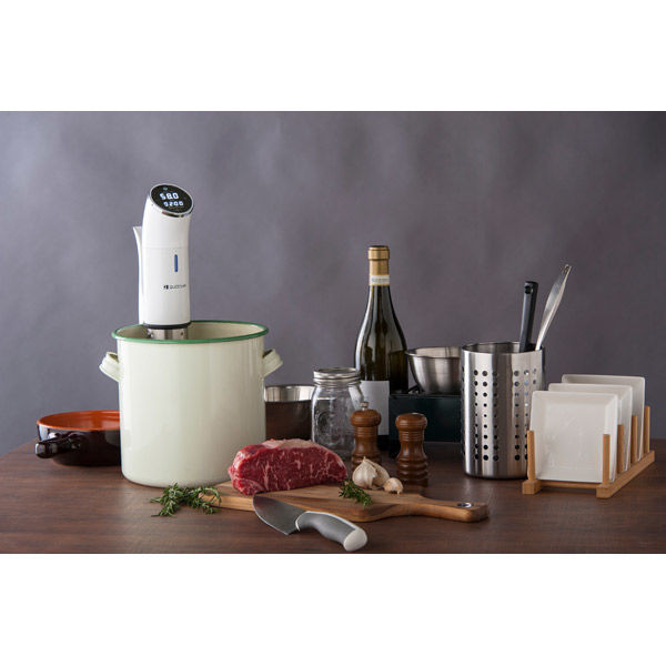 クオシナ 低温調理器 ホワイト 真空調理 防水 LEDタッチパネル FSV-300