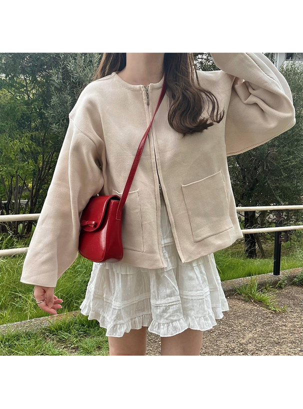 ダブルジップポケットニットカーディガン[kz471] | レディース