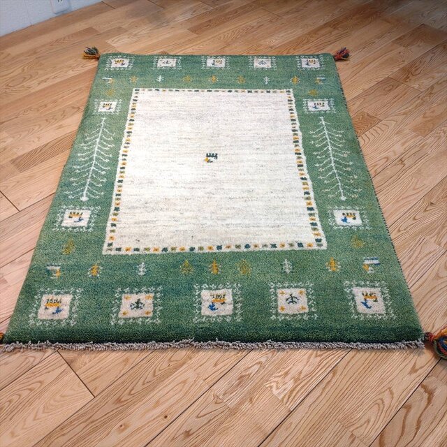 2/10迄iichi限定目玉】ペルシャ ギャッベ 玄関マット大 115x85cm 生命