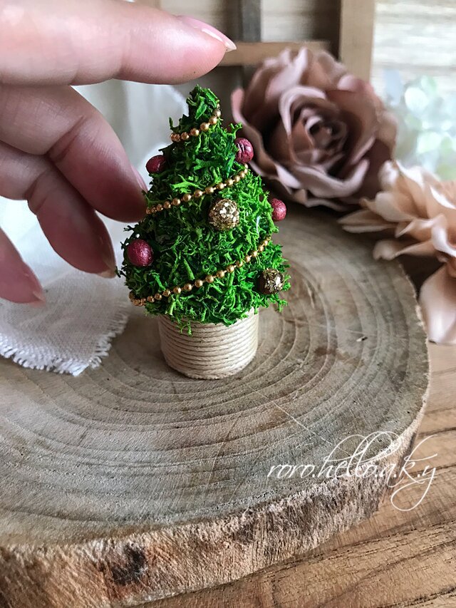 ミニクリスマスツリー】ミニチュア雑貨 ドライフラワー ドールハウス