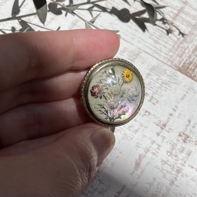 ブーケのアンティークブローチ/フランスアンティーク/マザーオブパール