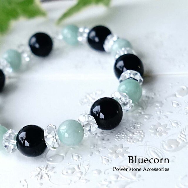 成功と繁栄とともに運気を】ビルマ翡翠・モリオン黒水晶 ＆ 水晶