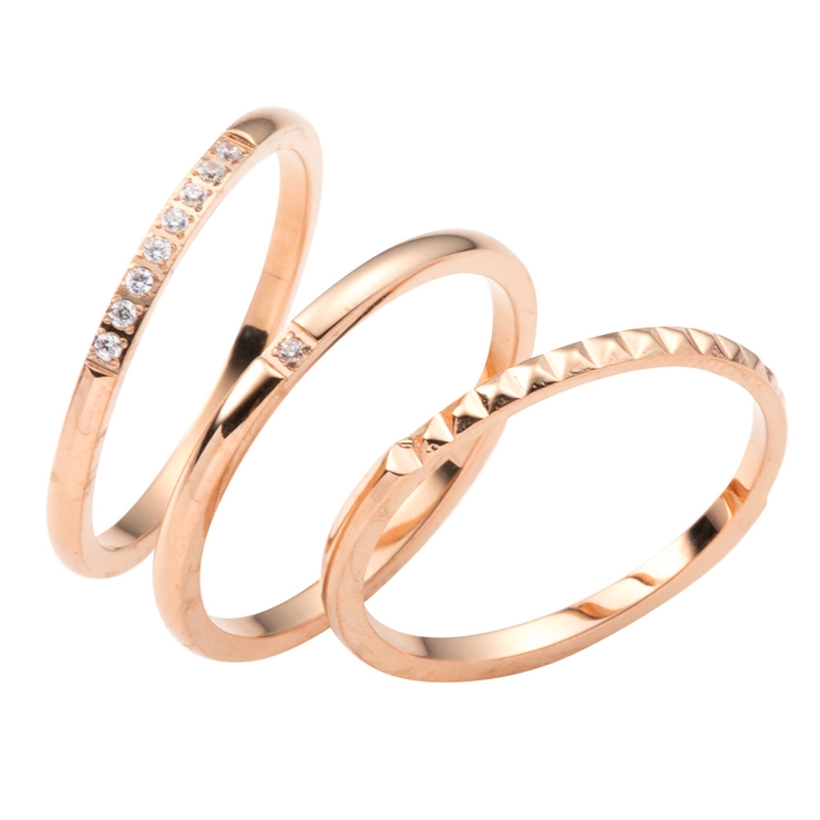 ステンレス製 3点セット リング[品番：CRMA0005461]｜CREAM-DOT