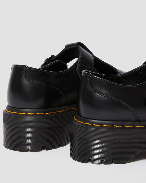 Bethan Polished Smooth Leather Platform Shoes in Black | Dr. Martens