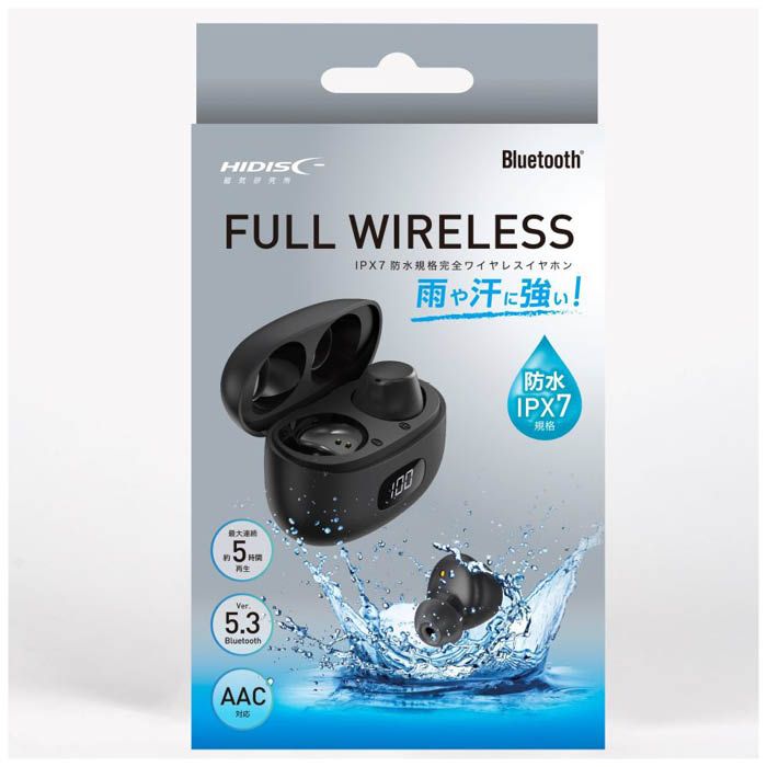 HIDISC 防水IPX7規格フルワイヤレスイヤホン HDBT40BKの通販