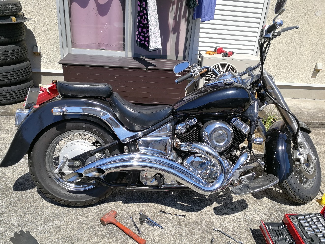 AD製ストレッチパイプマフラー（ヤマハ ドラッグスタークラシック400