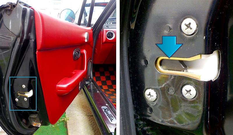 ドアロックキャッチ 交換（助手席側）（マツダ ユーノスロードスター