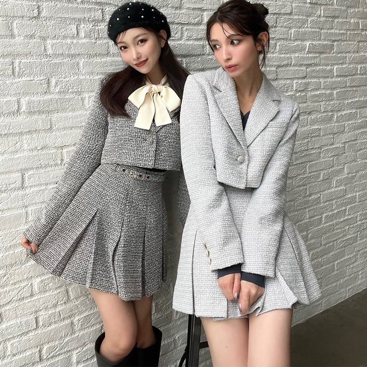 ツイードクロップドジャケット【セットアップ着用可能】[品番