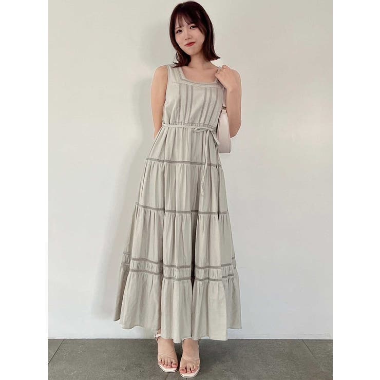 ハシゴレースティアードワンピース[品番：MKSW0057092]｜dazzlin