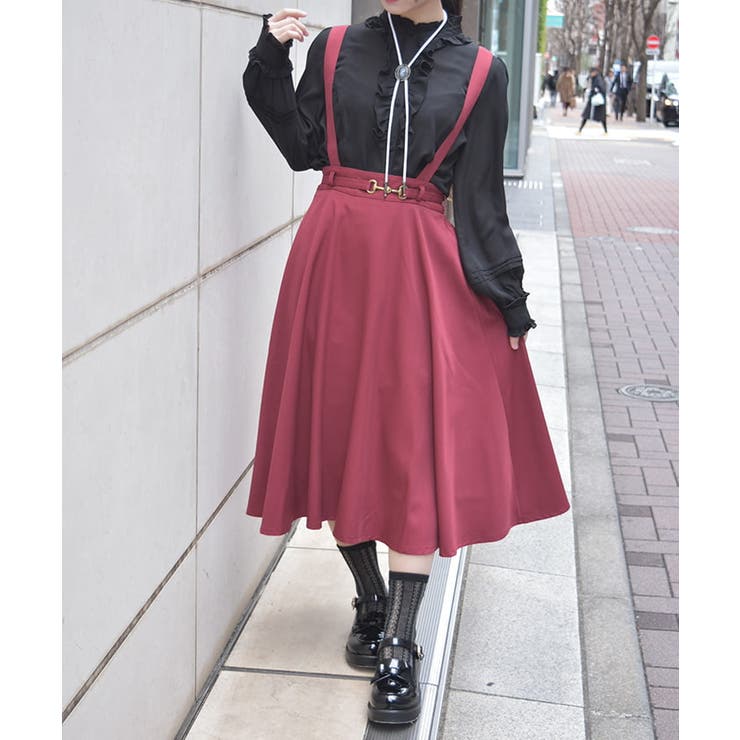 サス付サーキュラーミディスカート[品番：IGAW0006180]｜axes femme