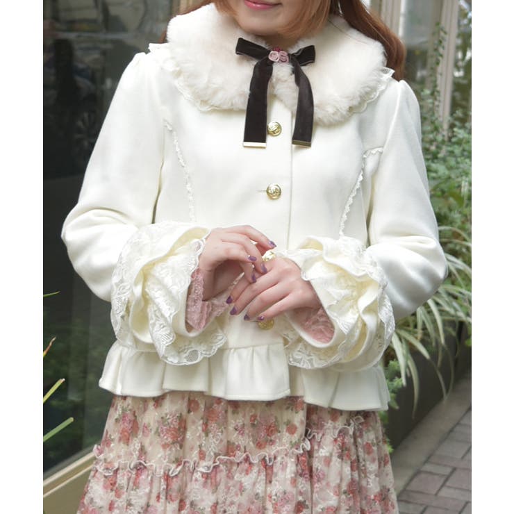 ローズリボン付フリルCO[品番：IGAW0007085]｜axes femme