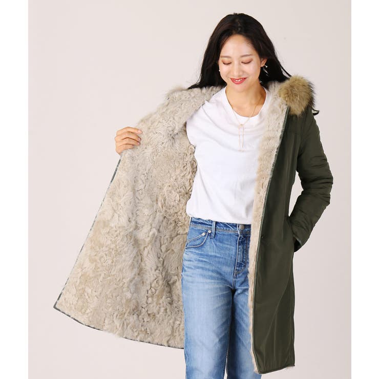 レディース モッズコート ラクーンファー[品番：SNKC0001233]｜sankyo