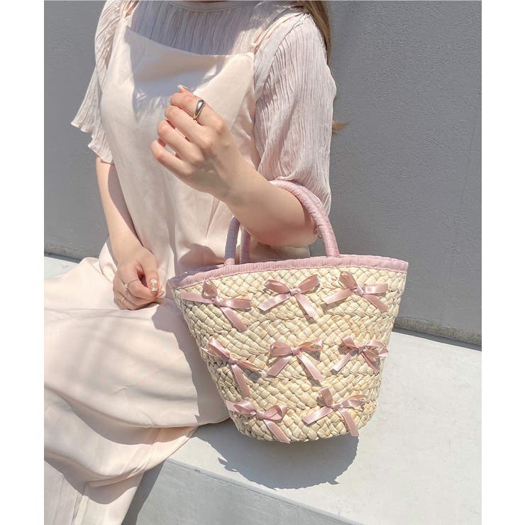 冬新作 リボン付き かごバッグ[品番：MG000008079]｜ShopNikoNiko