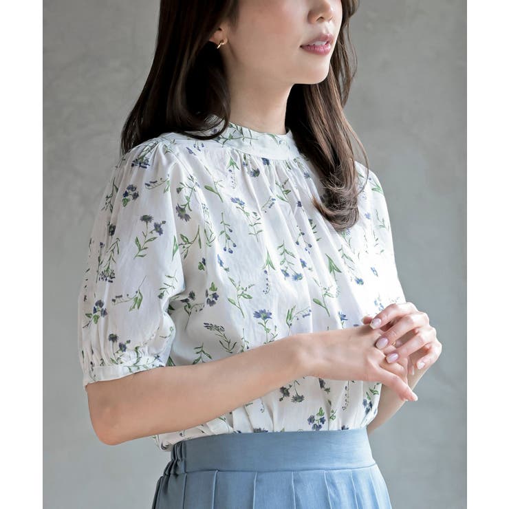 花柄プチハイネック7分袖ブラウス[品番：RPSW0001456]｜rps（アール