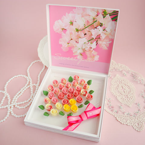 春色のバレンタイン！”スイートピー”カラーが奏でる『Flower chocolate