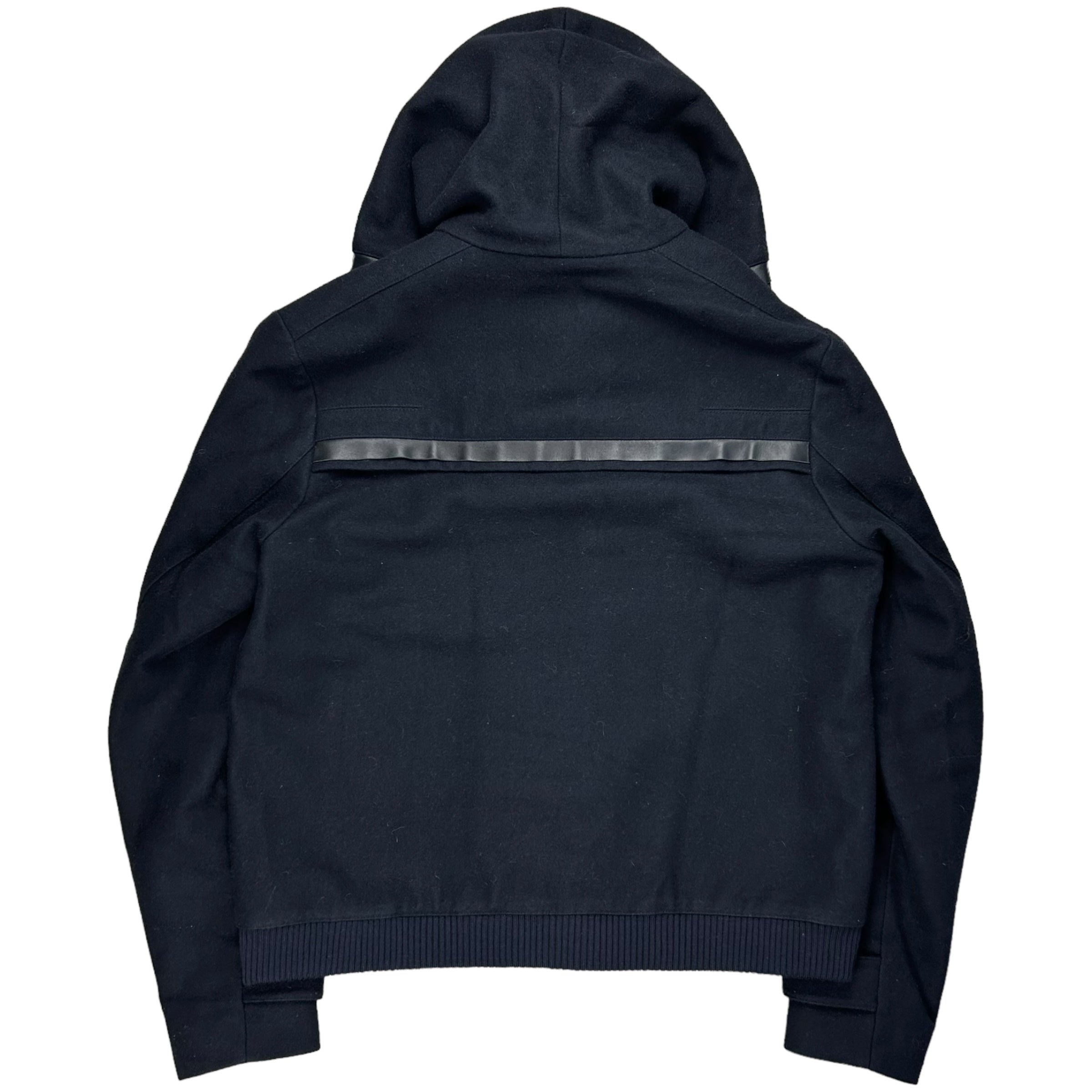 Vertical Rags - Dior Homme Leather Trimmed Hooded Duffle Jacket