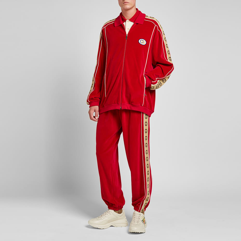 Gucci Velour Taped Oversized Track Jacket 'Red' 573302-XJA6U-6503