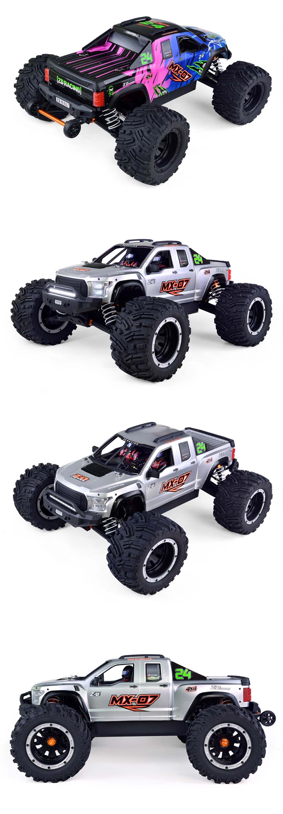 ZD Racing 1/7 MX-07 MX 07 4WD RC Car 8S Brushless Monster Truck