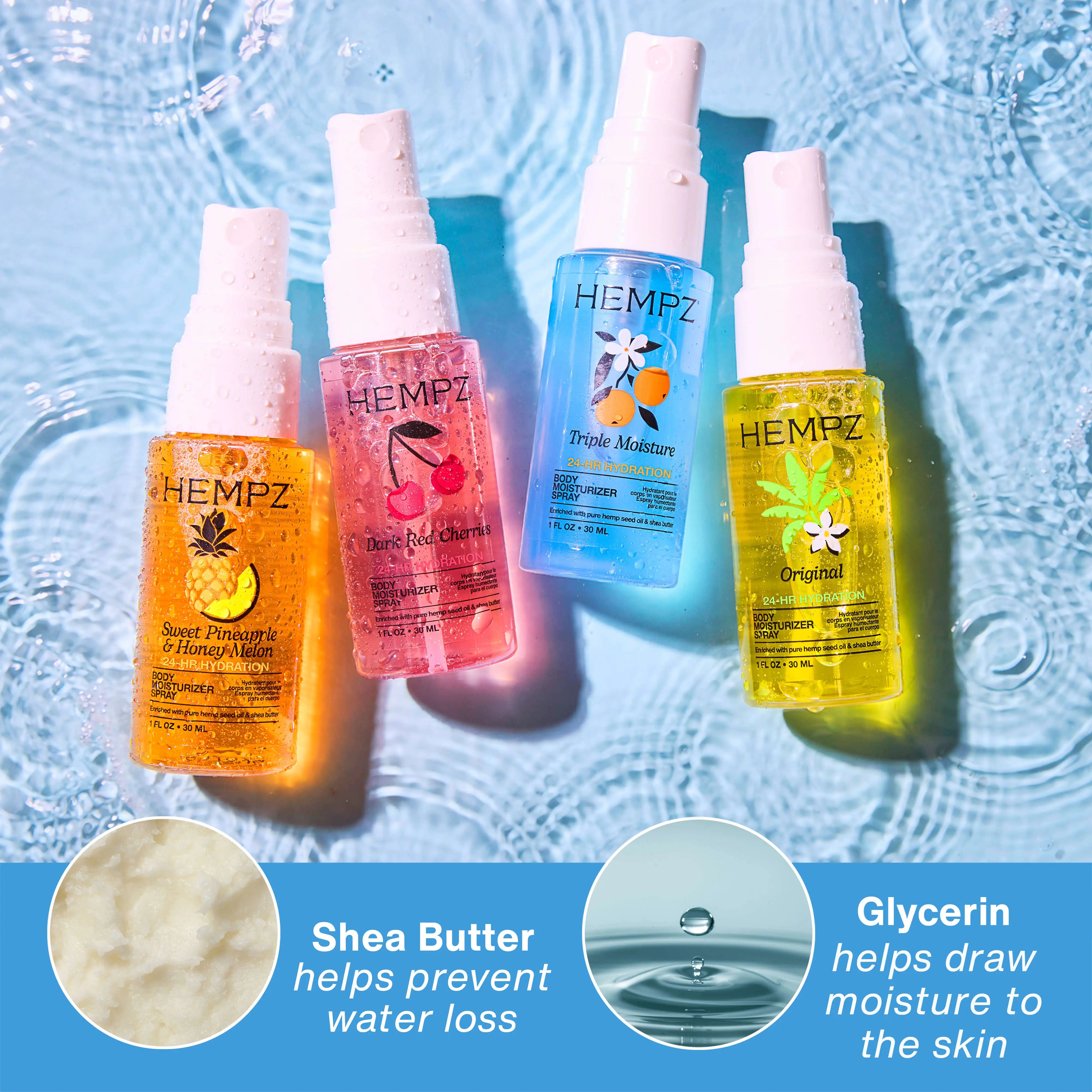 Hempz Sweet Hydration Mini Moisturizing Body Fragrance Spray Kit