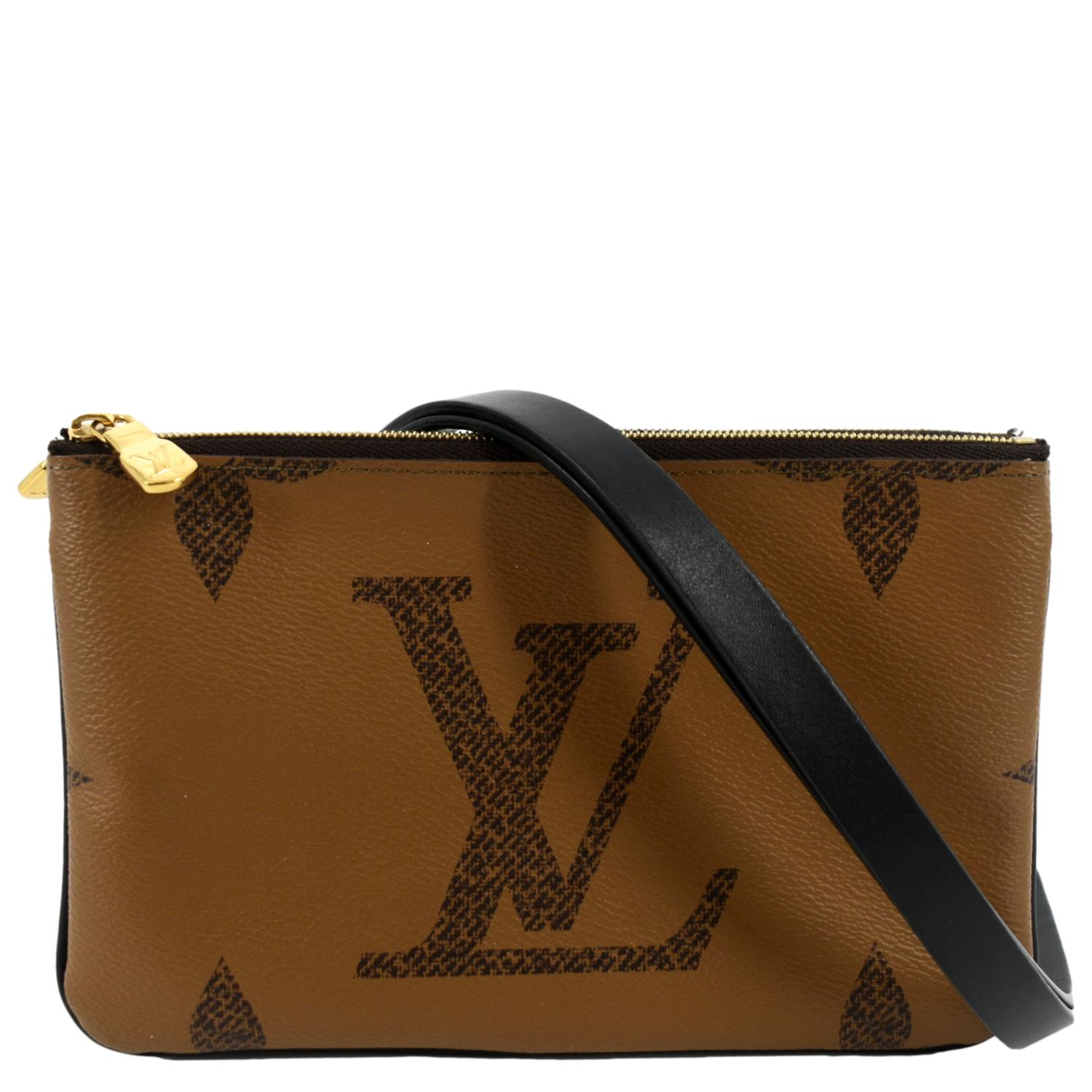 LOUIS VUITTON Double Zip Pochette Reverse Monogram Giant Crossbody Bag