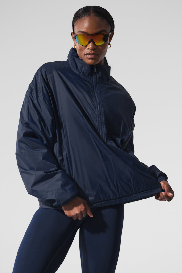 Latitude Light Weight 1/2 Zip Pullover Jacket - Navy | ALO