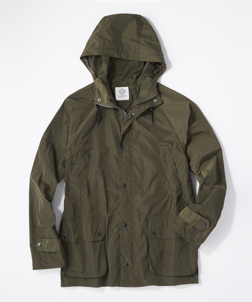 ナイロンフード付きジャケット メンズ(M オリーブ): ジャケット