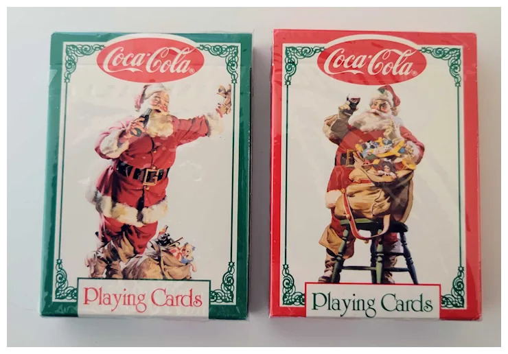 Coca-Cola Nostalgia Playing Cards Double Deck With Coke Santa
