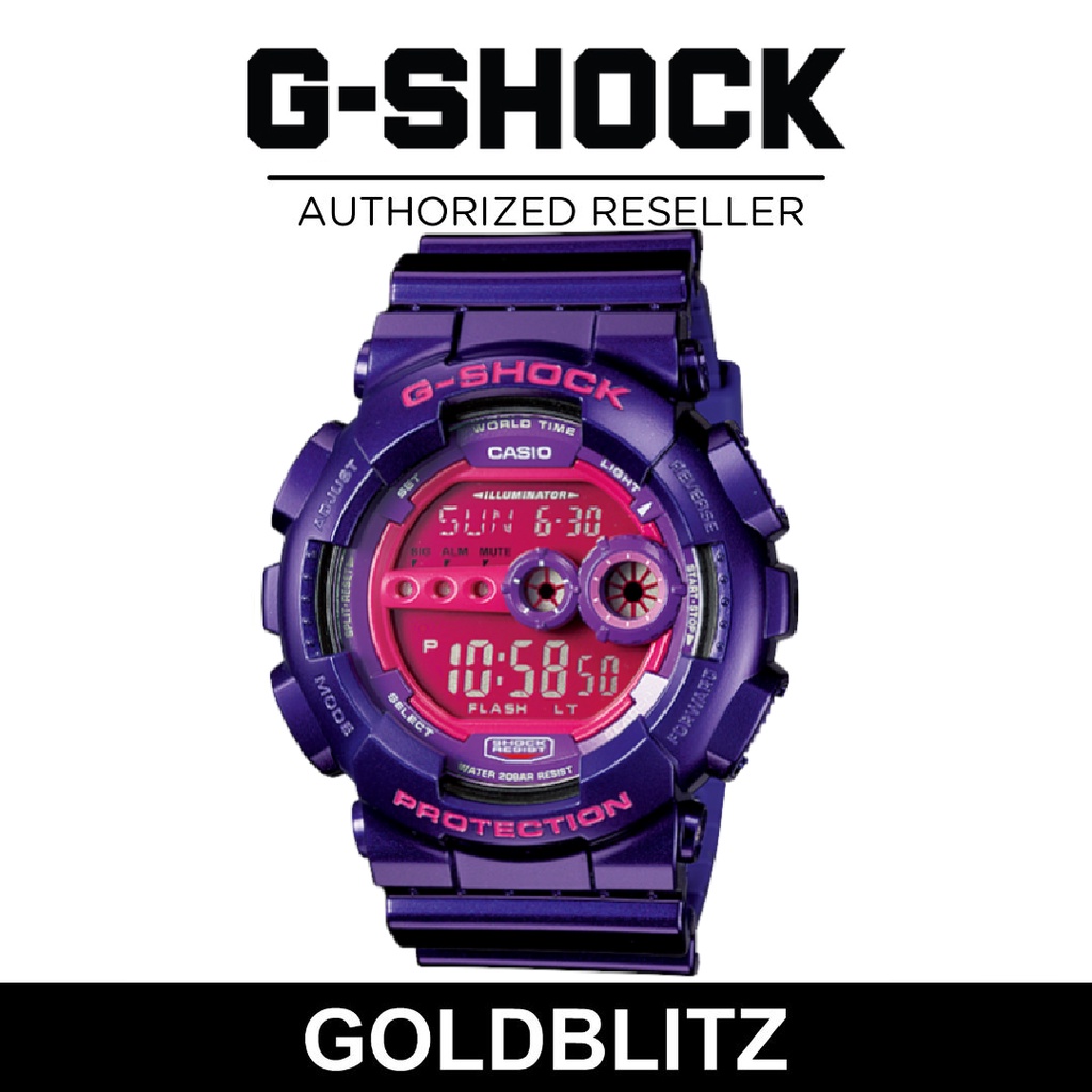Casio G-Shock GD-100SC-6 Shocking Colors Purple GD100SC-6 GD100 GD