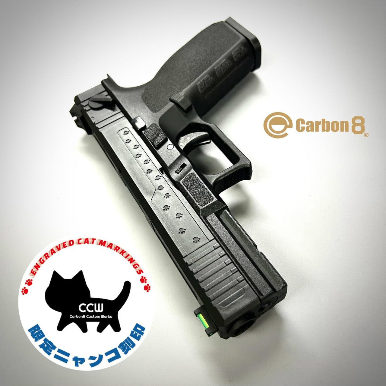 Carbon8 Striker 9S Cat Engraved CO2 Blowback Airsoft Handgun Black