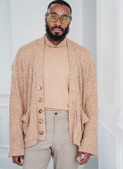 ME2105 | Men's Knit Turtleneck and Cardigan by Norris Dánta Ford