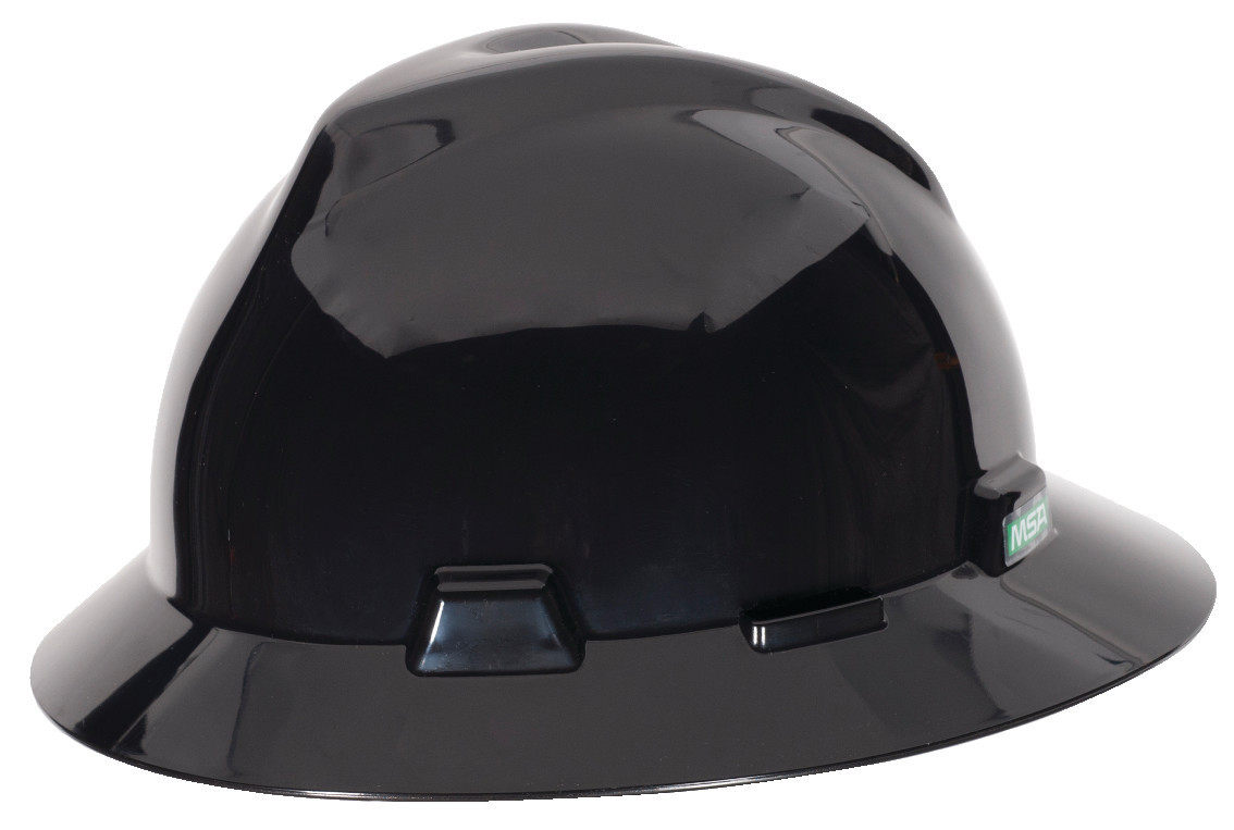 MSA VGard Full Brim Hard Hat Ratchet Suspension Black