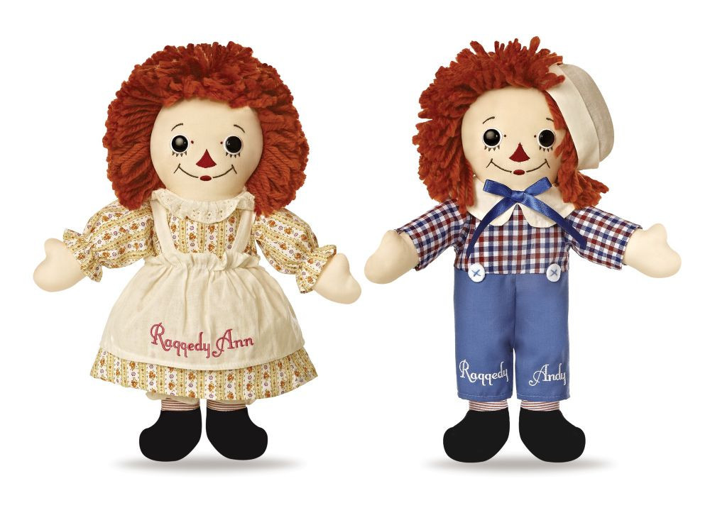 Aurora Vintage Style Raggedy Ann & Andy Awake Asleep 12