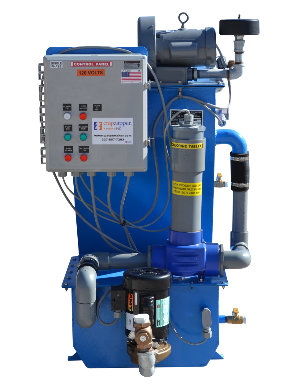 CrapZapper 34 GPD (0.13 m3/d) Steel Marine Sanitation Device - H2O