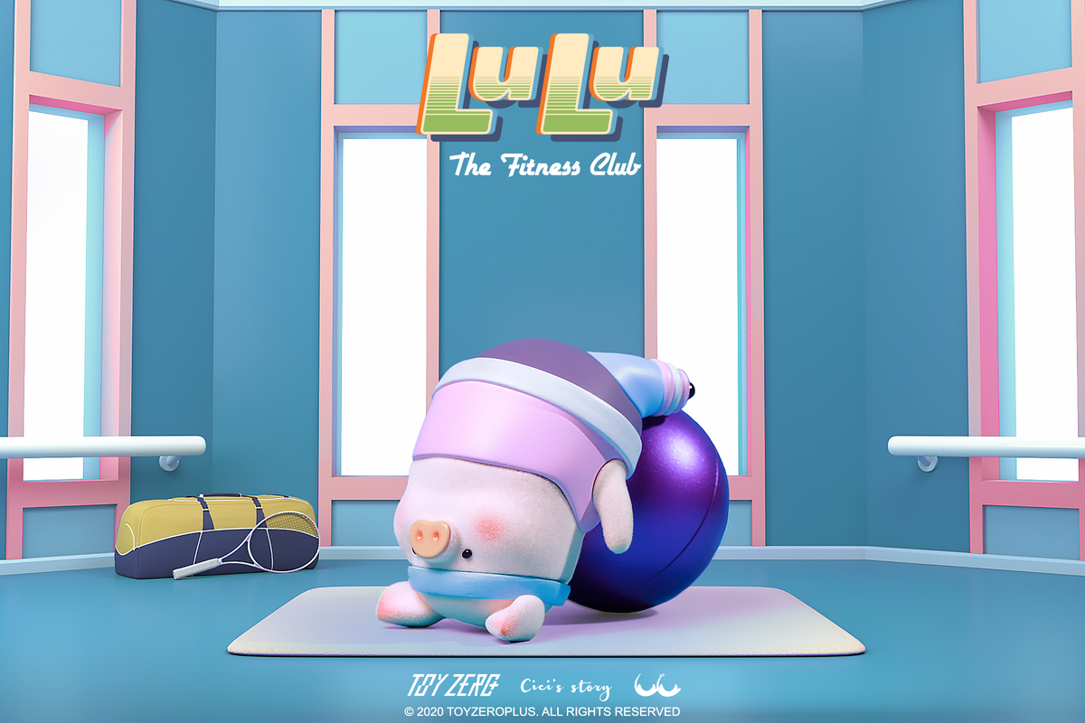 Lulu Piggy The Fitness Club Blind Box by Cici's Story - myplasticheart