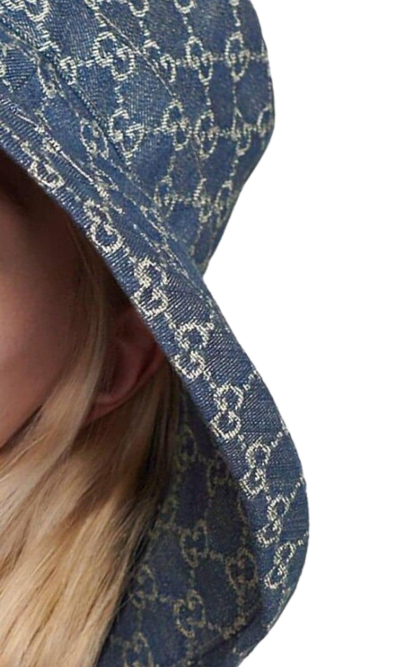 Gucci Wide Brim Gg-jacquard Denim Bucket Hat in Blue | Lyst