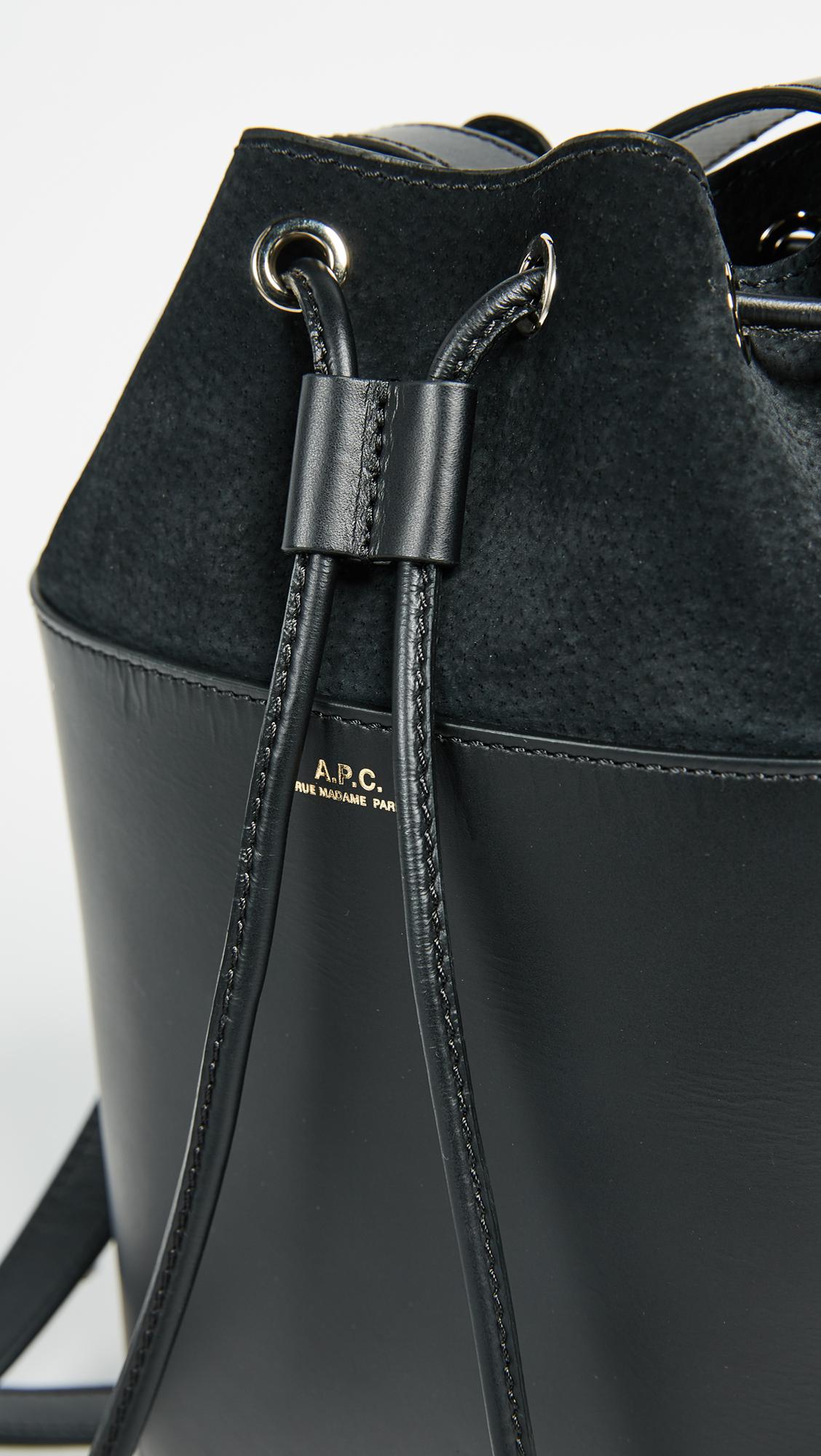 A.P.C. Sac Clara Bucket Bag in Black | Lyst