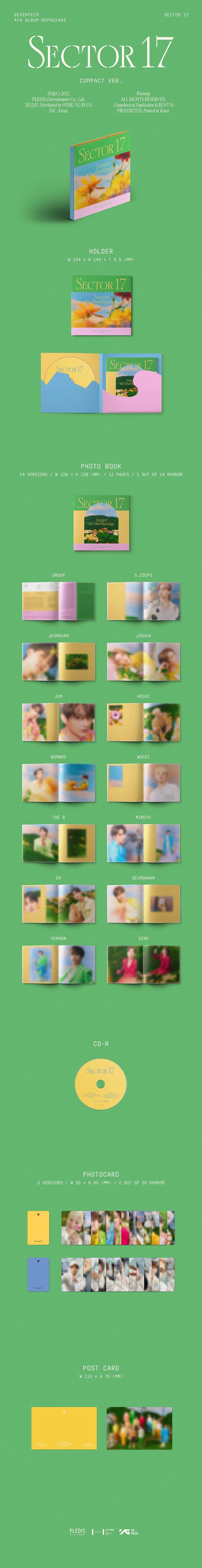 SEVENTEEN｜韓国4集のリパッケージ盤『SECTOR 17'』COMPACT ver.登場