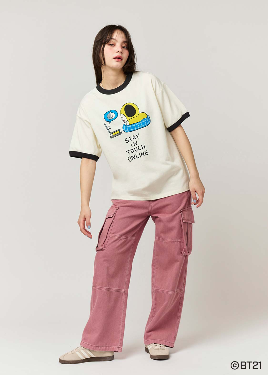 CHIMMY｜ビッグシルエットトリムTシャツ｜ユニセックス｜グラニフ