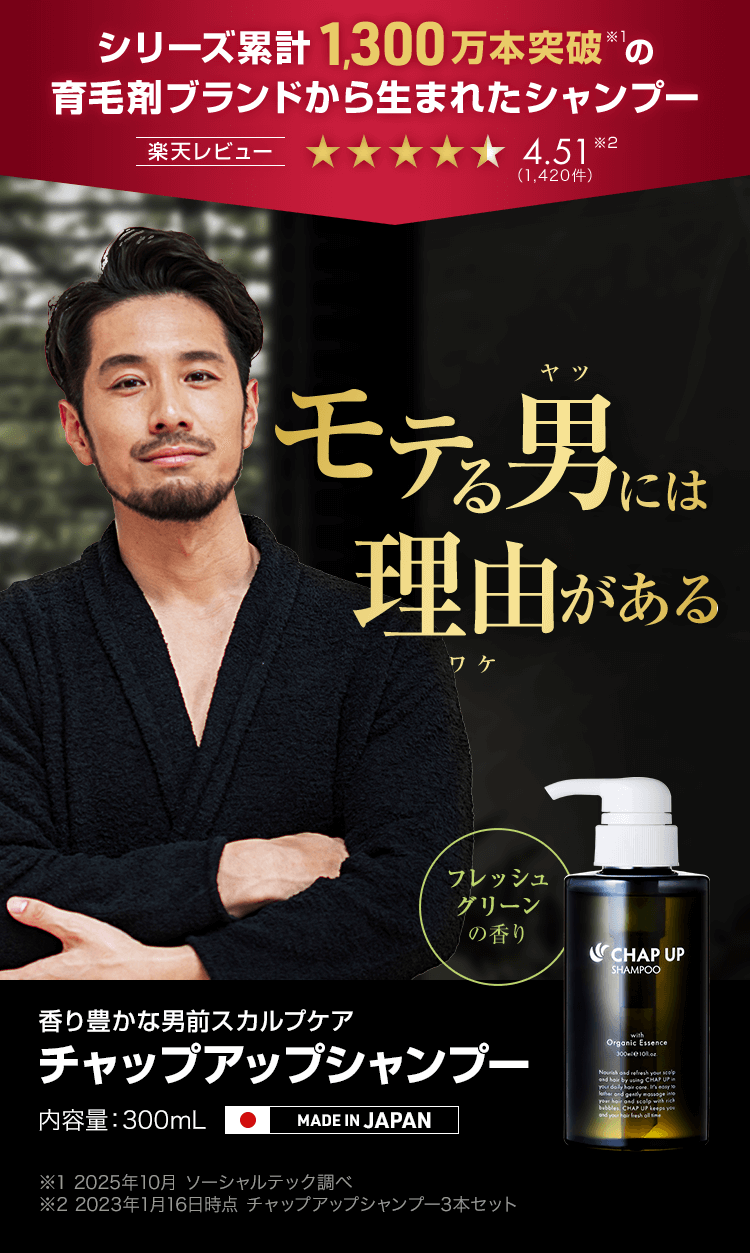モテ男には理由がある 香り豊かなチャップアップシャンプー-[チャップ