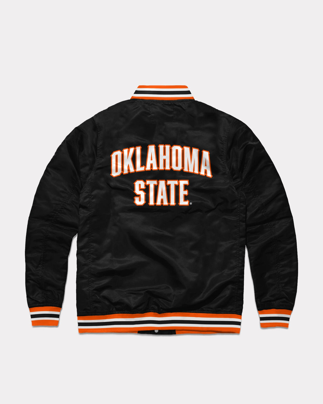 Oklahoma State Cowboys Black Vintage Letterman Jacket | CHARLIE HUSTLE