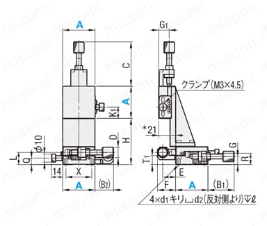高精度】XYZ軸 リニアボール 薄型 マイクロメータヘッド | ミスミ