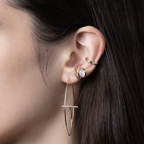 BIRD OF PARADISE ネイキッド ストーン スタッド ピアス / カーネリアン